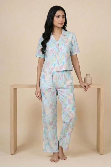 Zivame Woven Loungewear Set - Ice Water — image 6